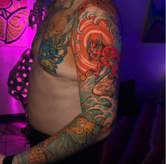 Tatuaje estilo Japonés por Mar de Colores
